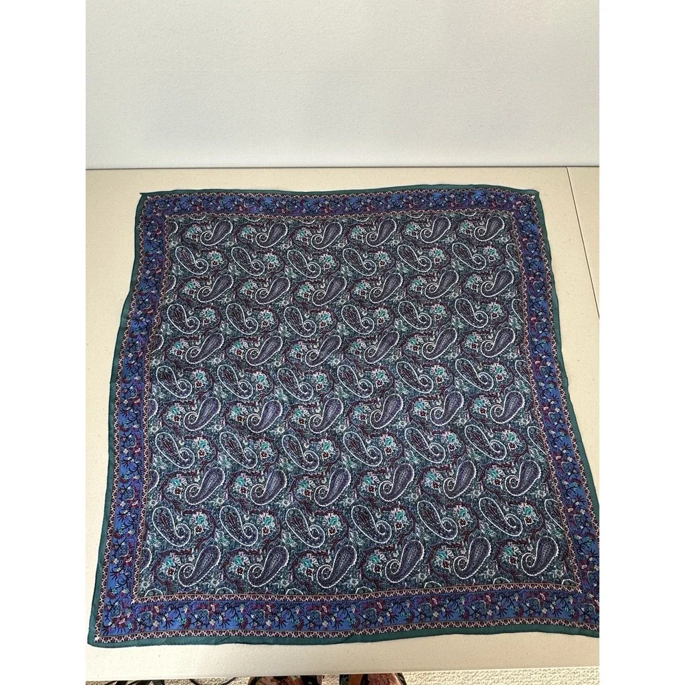 Lot Art of the Scarf Tie Rack Silk Scarf Multicolor Paisley Square Echo‎ Oblong